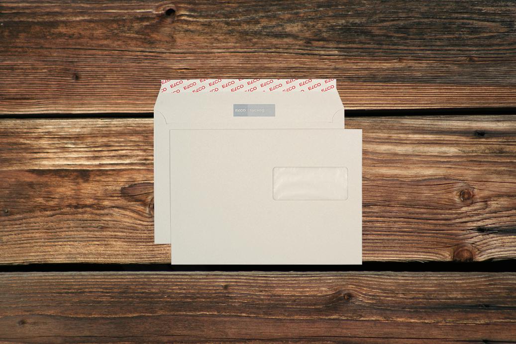 Briefhüllen mit Fenster C5 162x229 mm Haftklebend Recycling Grau 100 g/qm